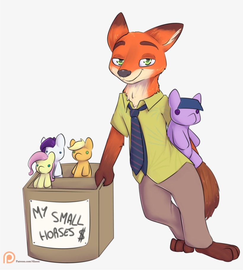 Alasou, Bootleg, Crossover, Fluttershy, Fox, Nick Wilde, - Зверополис Млп, transparent png download