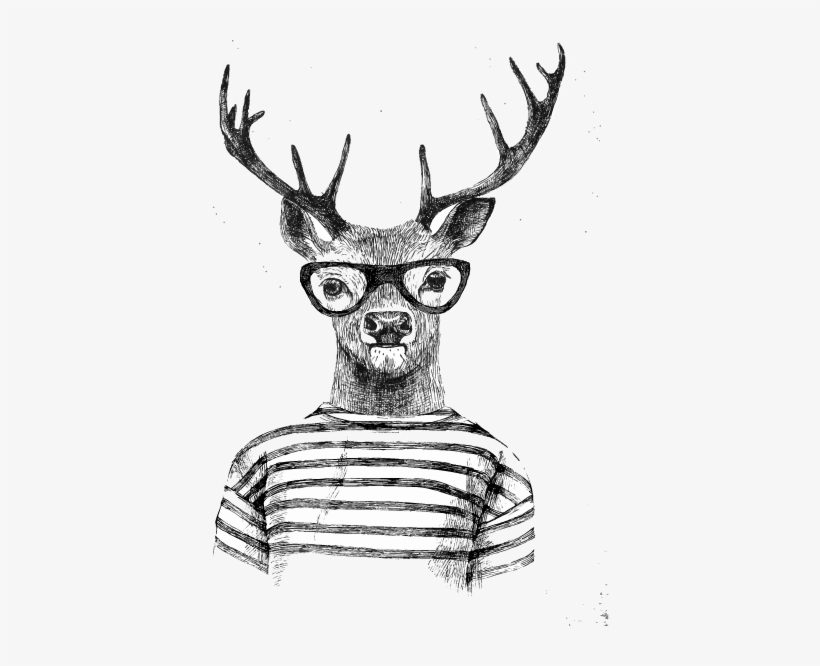 Rooftop Bar Brisbane Deer - Ambesonne Deer Decor Collection, Dressed Up Deer Reindeer, transparent png download