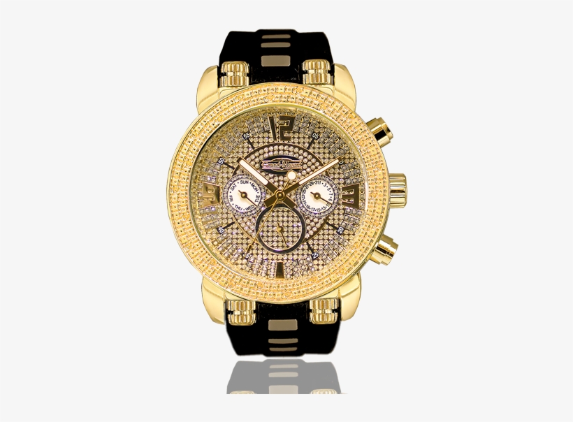 Diamond Watch Png - Grand Master Mens Five Time Zone Diamond Watch, transparent png download