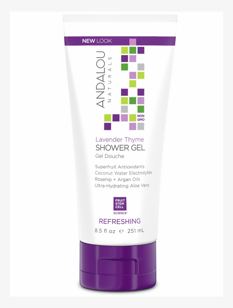 Lavender Thyme Refreshing Shower Gel - Andalou Lavender Lotion, transparent png download