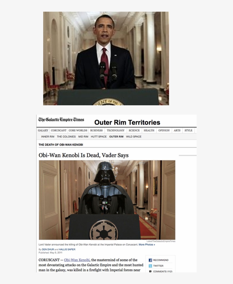 Suspension Of Disbelief Or Not The Droids You're Looking - Darth Vader White House, transparent png download