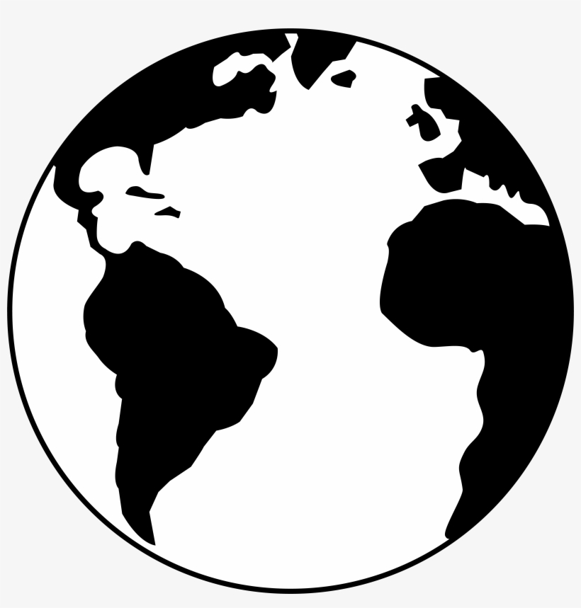 With The Letters In The White Space - Earth Black And White Clipart, transparent png download