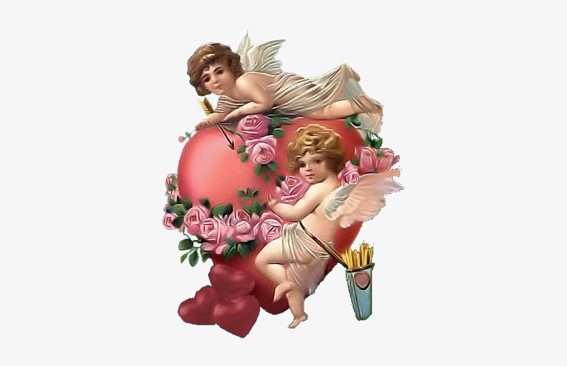 Vintage Cupids - Valentines Day With Angels, transparent png download