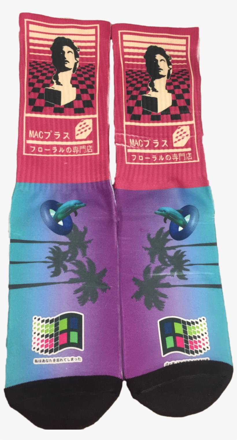 Vaporwave Aesthetic - Sock, transparent png download