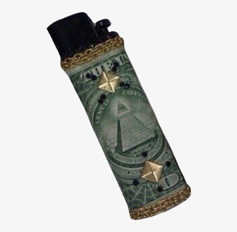 Green Black Gold Illuminati Lighter Polyvore Moodboard - Lighter, transparent png download