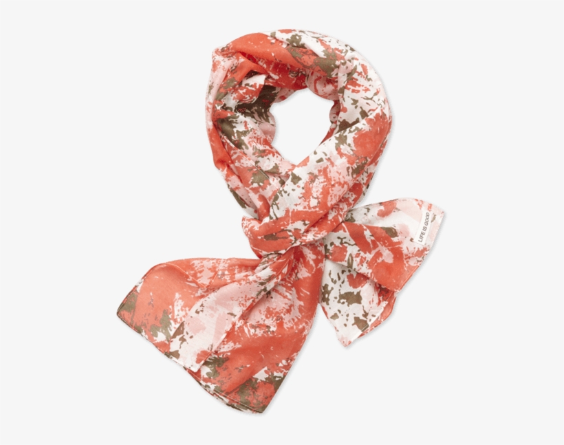 Camo Summer Scarf - Life Is Good Women's Summer Camo Scarf, Chili Red,, transparent png download