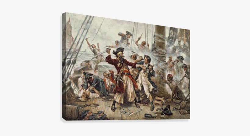 Capture Of The Pirate Canvas Print - Capture Of The Pirate Blackbeard, transparent png download