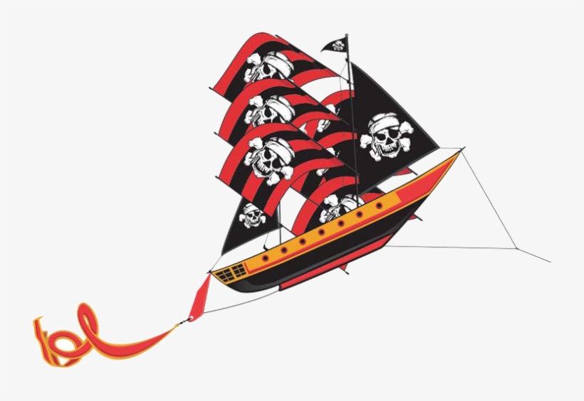 Pirate Ship 3-d Supersize Nylon Kite - Pirate Ship Kite, transparent png download