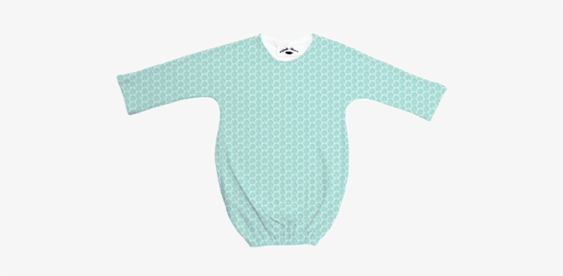 Teal Watercolor Heaxagon Long Sleeve Sleeper - Watercolor Painting, transparent png download
