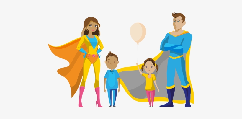 Clip Art Library Library Discussion Guide Stopbedwetting - Superhero Family Clipart Png, transparent png download