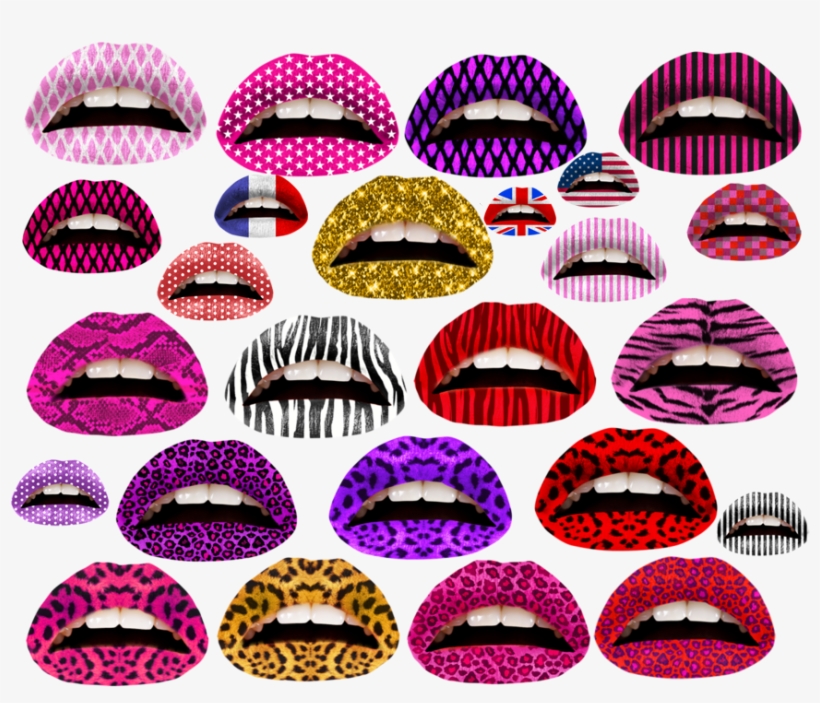 Violent Lips In All Colors And Shapes - Desenhos Na Boca Com Batom, transparent png download