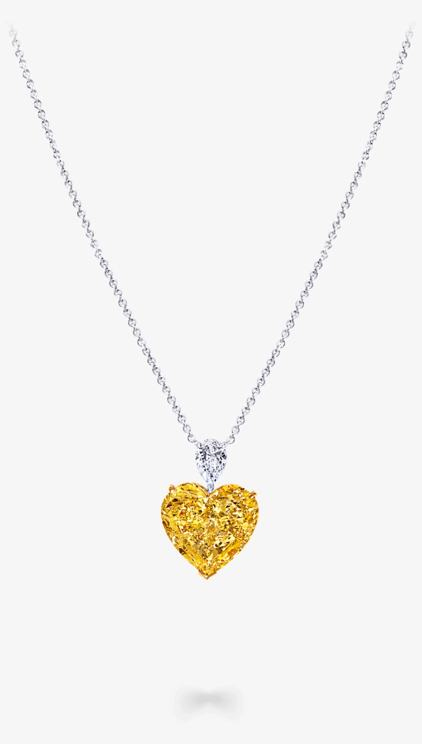 A Classic Graff Necklace Featuring A Heart Shape Yellow - Locket, transparent png download