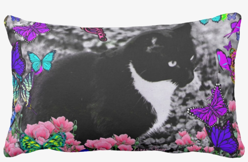 Freckles The Tux Cat In Flowers Ii Throw Blanket, transparent png download