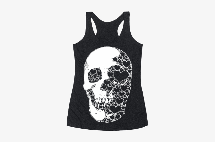 Heart Skull - Spin Class Pint Glass Racerback Tank Top Top: Funny, transparent png download