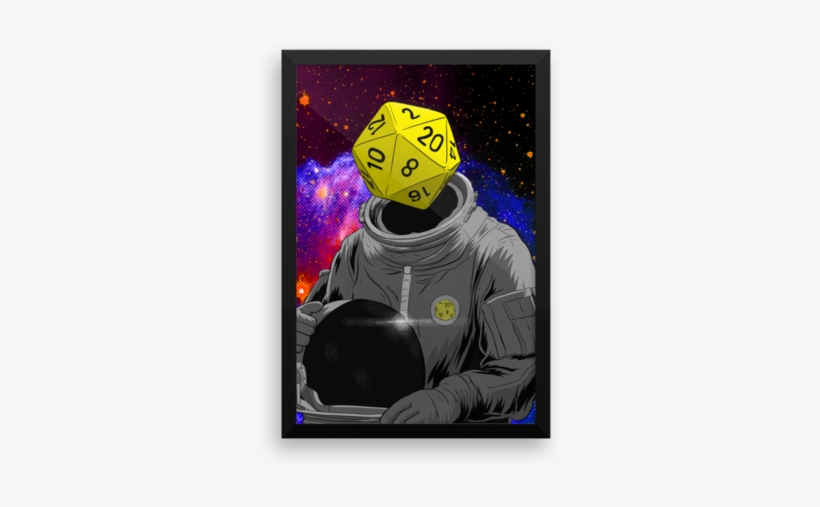 "d20 Astronaut" Framed Poster Breshnyda - Poster, transparent png download
