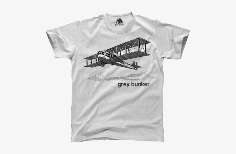 Grey Bunker White Single Plane T Shirt - Stickalz Llc Old Plane Nursery Vinyl Wall Art Decal, transparent png download