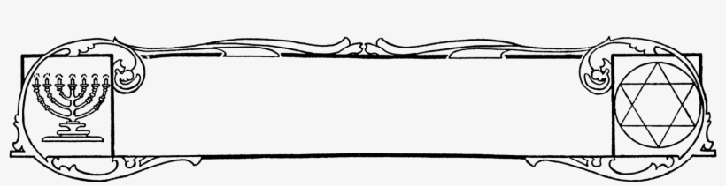 Menorah And Star Of David Frame - Line Art, transparent png download