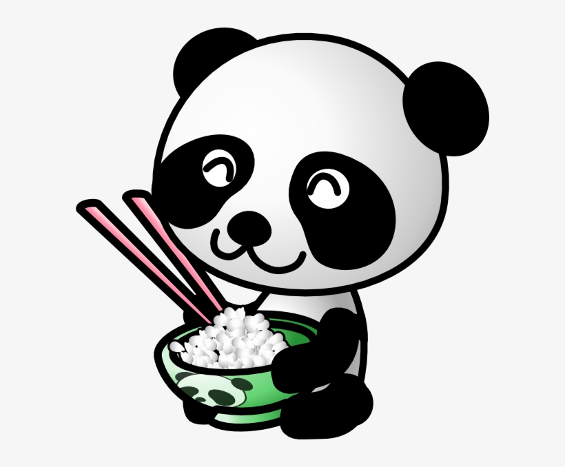 Panda Eating Rice Svg Clip Arts 600 X 598 Px, transparent png download