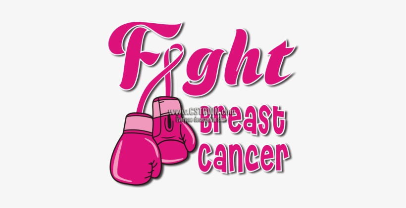 Fight Breast Cancer Pink Ribbon Themed Hot Press Desgin - Breast Cancer, transparent png download
