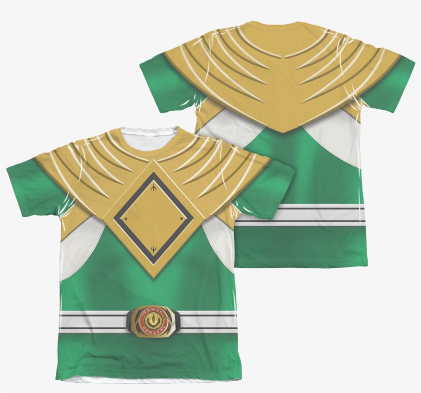 Order Mighty Morphin Power Rangers Green Ranger T-shirt - Power Rangers Green Ranger Costume Men's Halloween, transparent png download