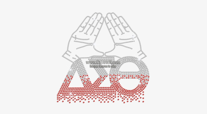 Delta Sigma Theta Iron On Rhinestone Sequin Motif Design - Design, transparent png download