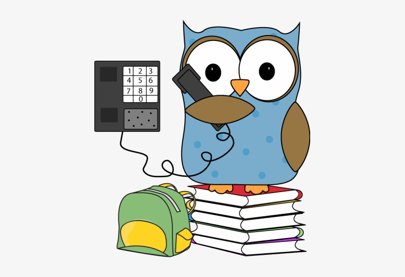 Owl Clip Art - Owl On The Phone, transparent png download