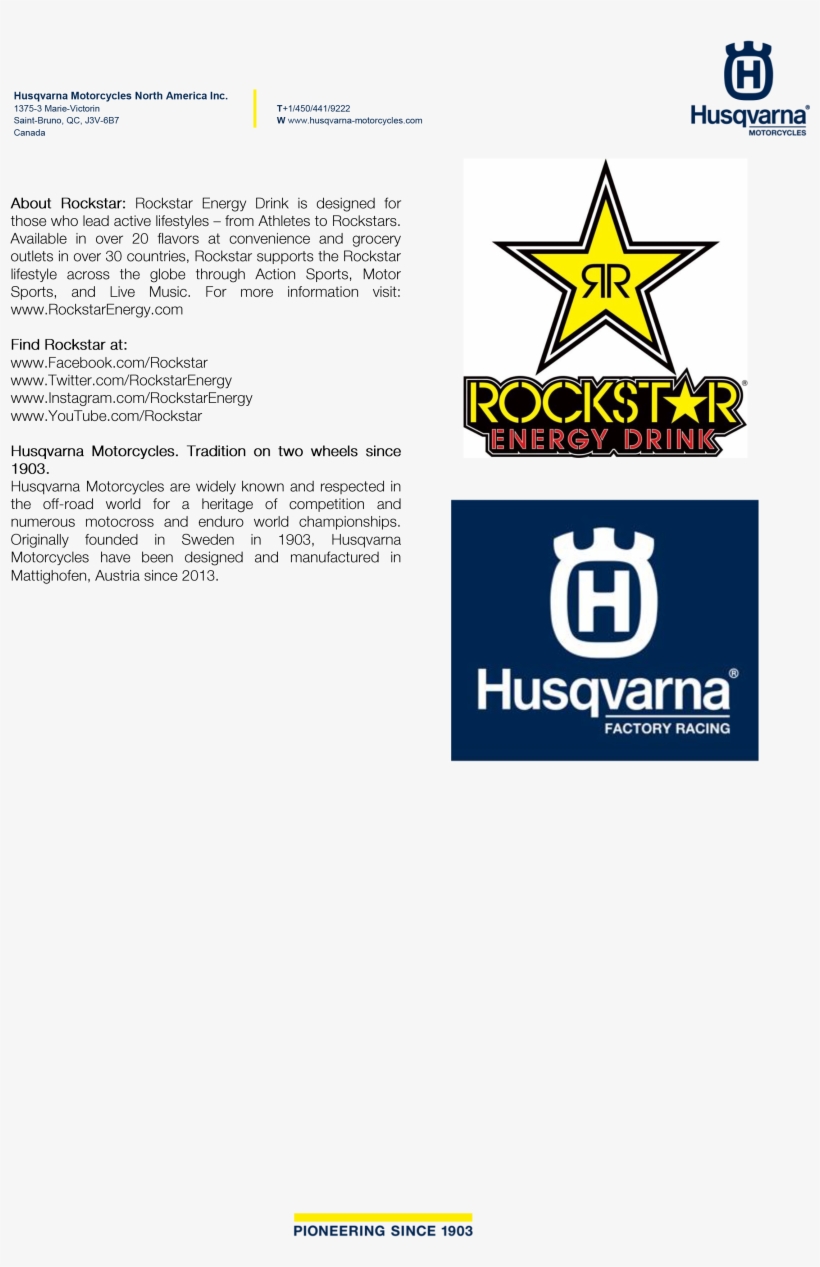 Rockstar Energy/husqvarna Factory Racing Collaboration - Rockstar Sugar Free Energy Drink - 4 Pack, 16 Fl Oz, transparent png download