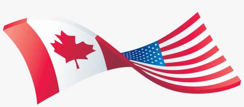 Canada And American Flags, transparent png download