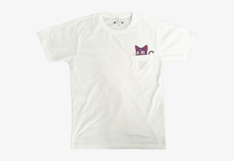 Kawaii Luna Pocket Tee - Shirt Pocket, transparent png download