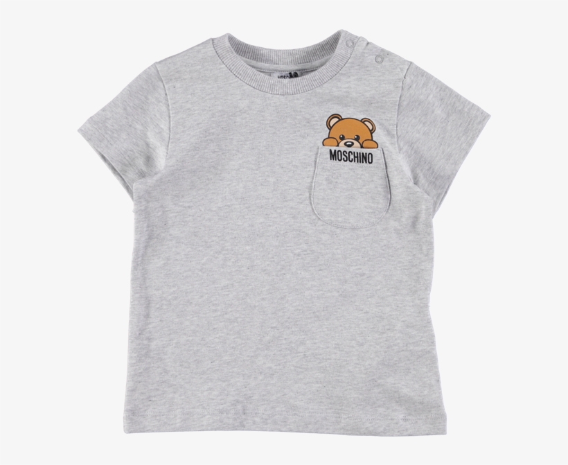 Babies Pocket Detail Teddy Print T-shirt Grey - Bts, transparent png download