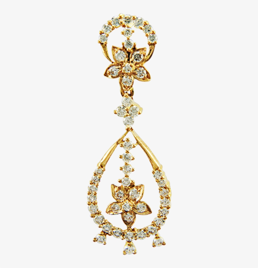 Royal Traditional Diamond Earrings - Earring, transparent png download