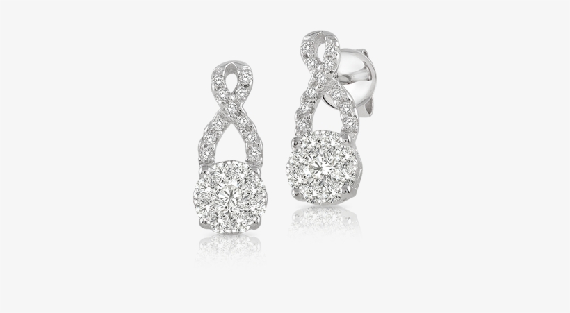 Ladies Diamond Earrings In White Gold - Earring, transparent png download