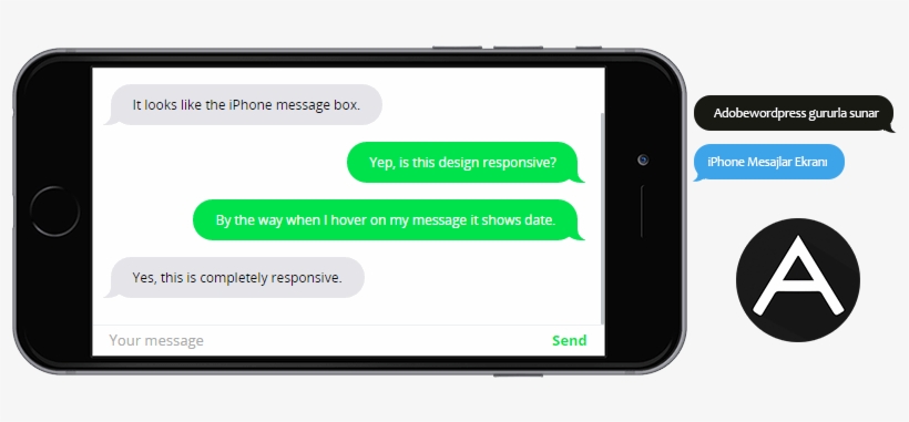Iphone Mesajlar Css Html - Html, transparent png download