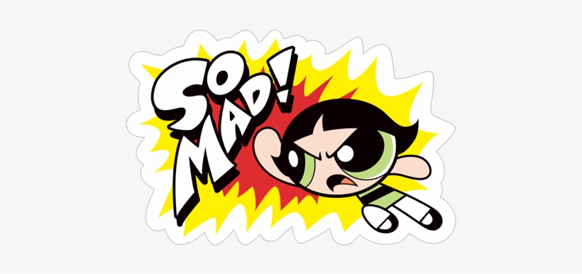 So Mad Mad Powerpuff Reaction - Sticker, transparent png download