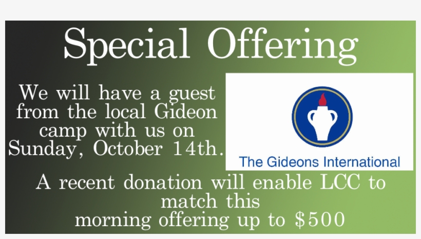 Gideon's International Is A Body Of Believers Dedicated - Christian Church-litchfield, transparent png download