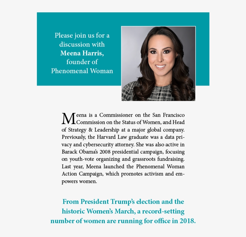 The 1912 Club's Special Guest - Meena Harris, transparent png download