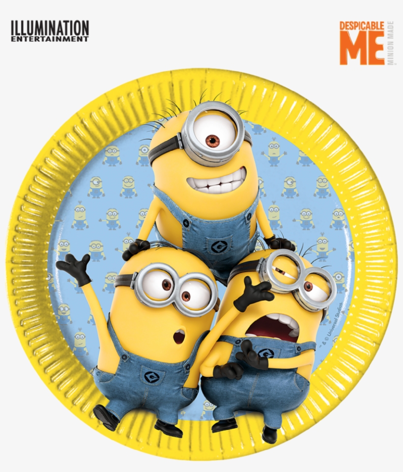 Minions Paper Plates Partyware - Set Of 8 Minions Plates, transparent png download