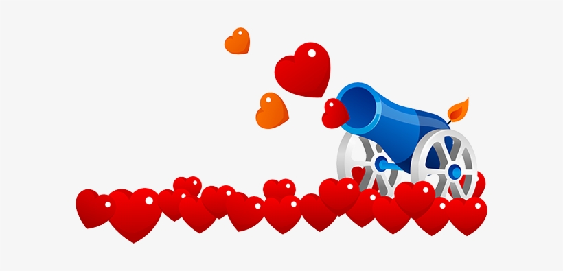 Valentine Day Png Materiale Grafico - Heart Cannon, transparent png download