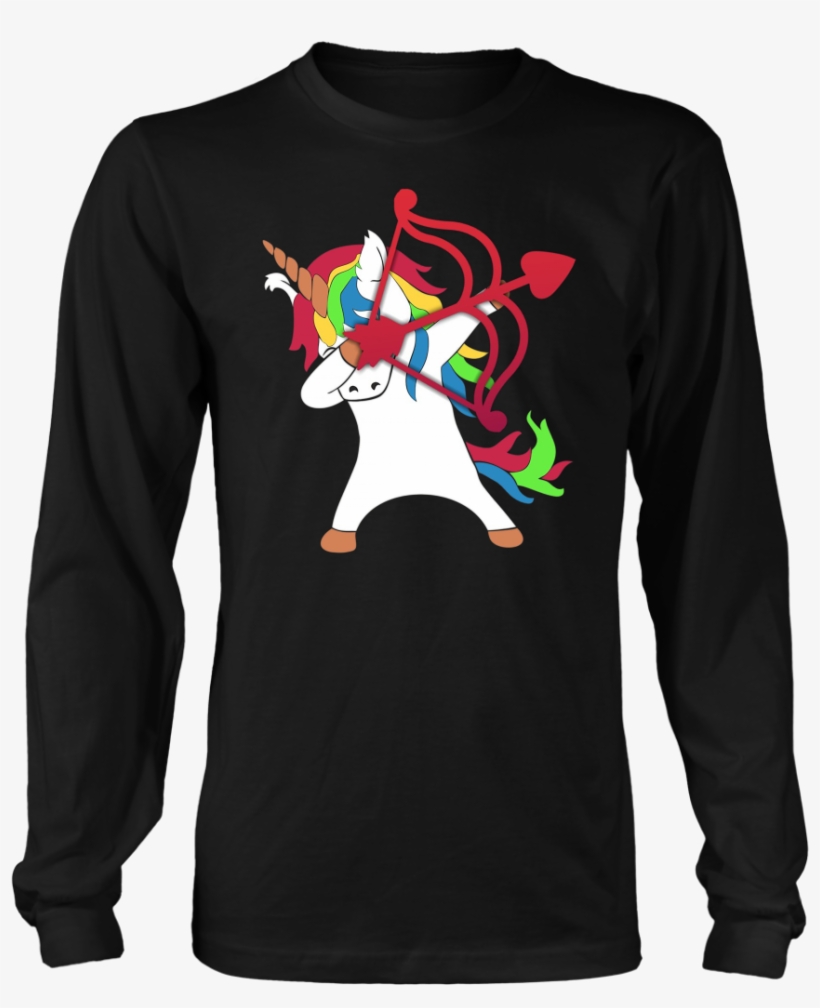 Valentines Day Dabbing Unicorn 2018 Tshirt Red Bow - Longsleeve Trikot Bathory 273421, transparent png download