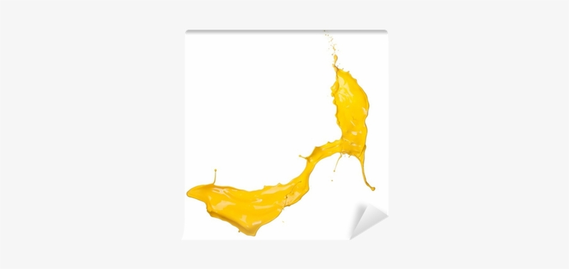 Isolated Shot Of Yellow Paint Splash On White Background - Painting, transparent png download