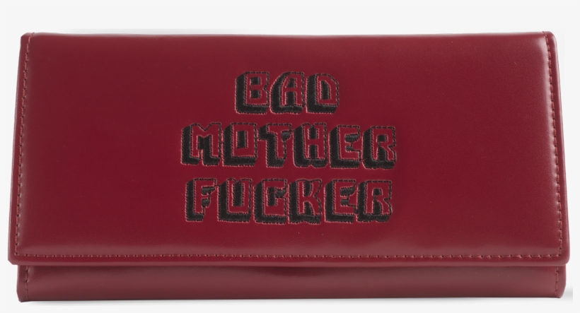 Pink Womens Embroidered Bad Mother Fucker Leather Wallet - Wallet, transparent png download
