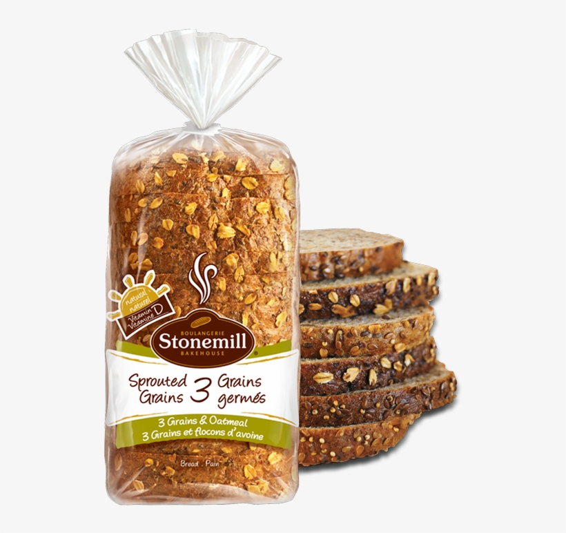 3 Grains And Oatmeal Bread - Stonemill Sprouted Grain Bread, transparent png download