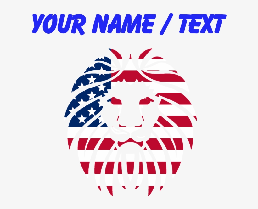 Custom American Flag Lion Mousepad - Lion With American Flag, transparent png download