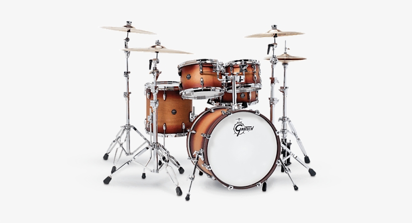 Gretsch Renown Rn2-e605 5 Piece Drum Set Satin Tobacco - Pearl Decade Crimson Galaxy Flake, transparent png download