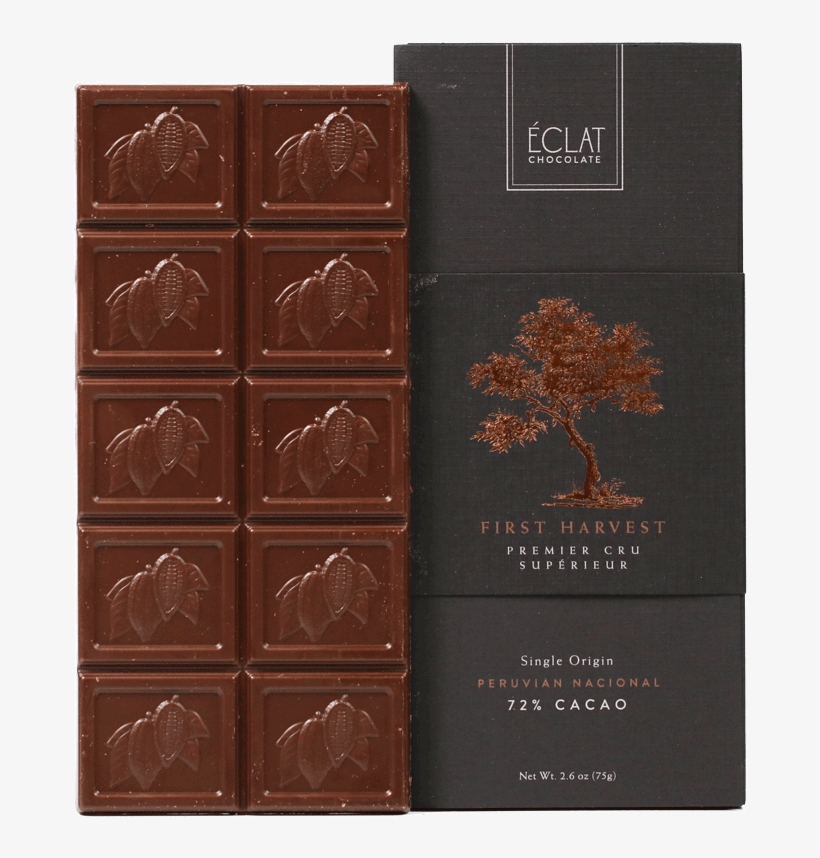 72% Cacao Peruvian First Harvest Bar, 75g - Eclat Chocolate - 72% Cacao Peruvian First Harvest, transparent png download