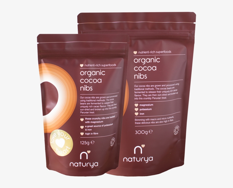 Organic Cacao Nibs Both Packs - Naturya Organic Cacao Nibs 125g, transparent png download