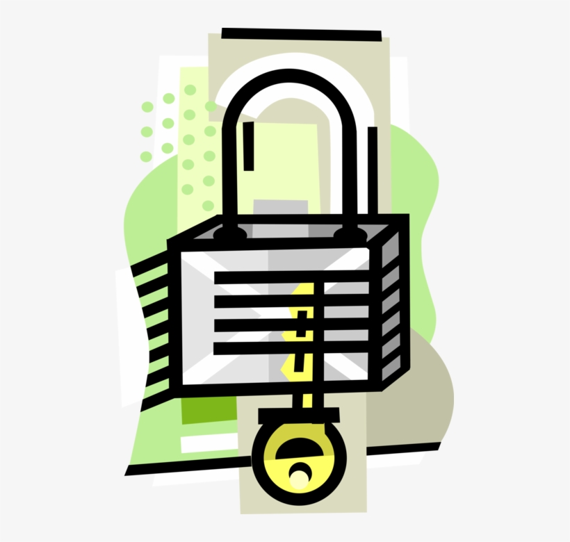 Vector Illustration Of Padlock Lock Mechanical Security, transparent png download