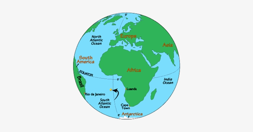 Earth-map - Tristan Da Cunha On A Map, transparent png download