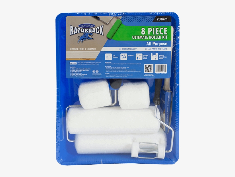 Monarch Razorback 8 Piece Ultimate Roller Kit 230mm - Monarch Razorback Roller Kit Deluxe 230mm - 8 Pack, transparent png download