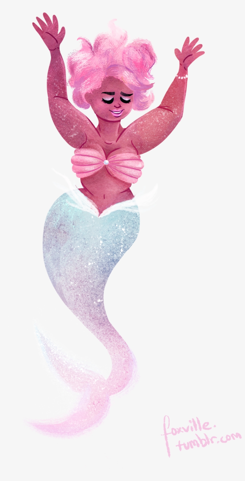 As Requested, A Cute Chubby Mermaid With Pink Hair - Mermaid, transparent png download